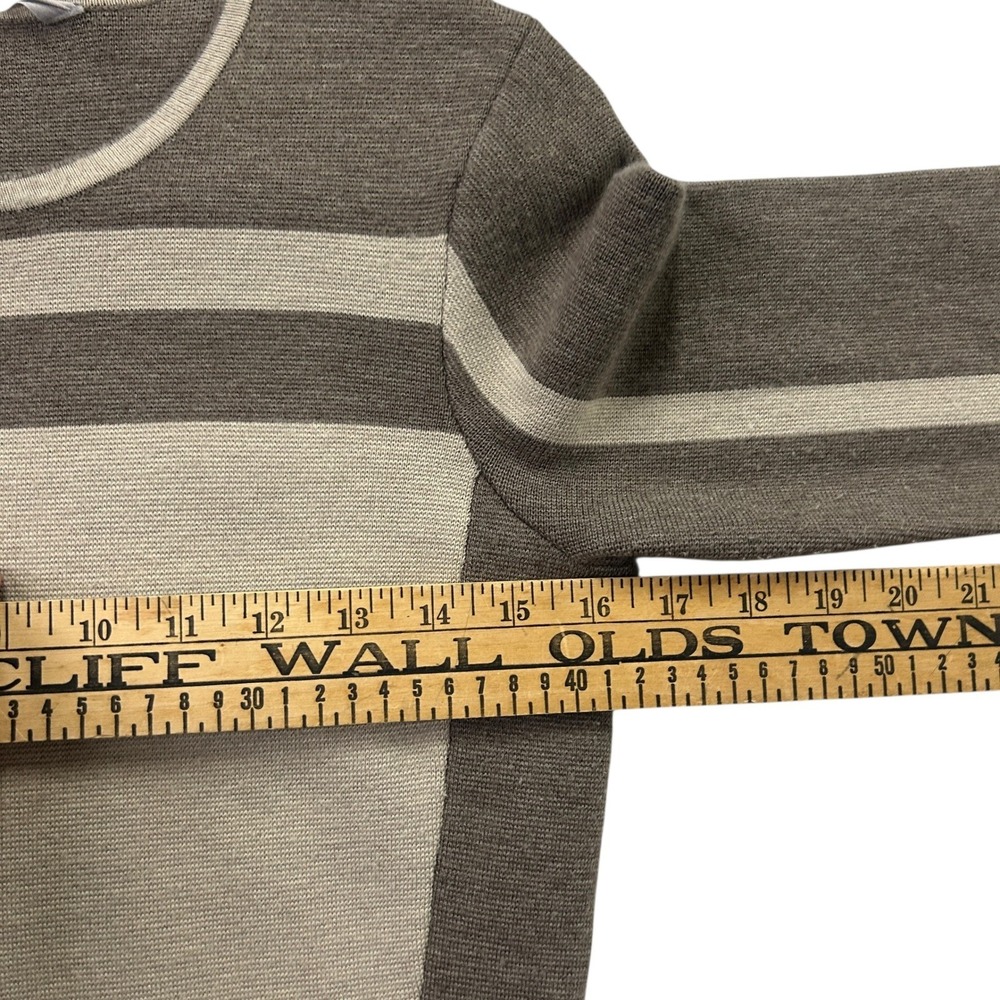 Athleta Fitted Sweater Dress S Wool Blend Neutral Minimalist Colorblock Capsule - Picture 6 of 7